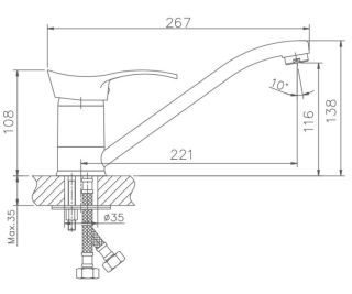 Смеситель для кухни Haiba HB4401 хром
